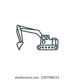 Excavator icon. Monochrome simple sign from construction instruments collection. Excavator icon for logo, templates, web design and infographics.