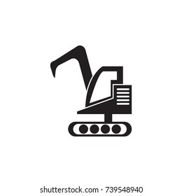 excavator icon on white background