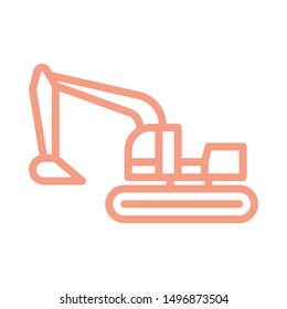 Excavator  icon in outline style