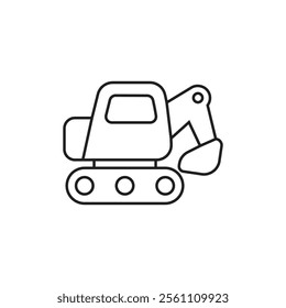 Excavator Icon Outline vector line symbol