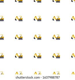 excavator icon pattern seamless isolated on white background. Editable flat excavator icon. excavator icon pattern for web and mobile.