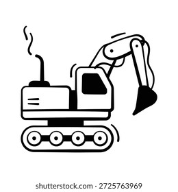 Excavator icon representing heavy construction machinery and industrial transport