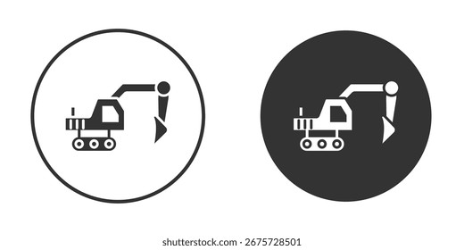 Icono de excavadora. diseños de letreros. pictograma sólido