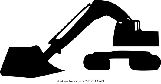 excavator icon, sign, symbol, vector, art