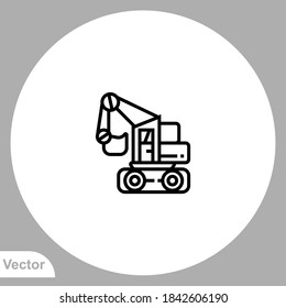 Excavator icon sign vector,Symbol, logo illustration for web and mobile