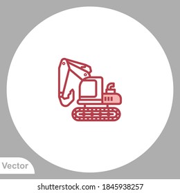 Excavator icon sign vector,Symbol, logo illustration for web and mobile
