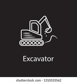 Excavator icon. Simple element illustration. Excavator symbol design from Construction collection set. Can be used in web and mobile