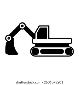 excavator icon, simple flat style, illustration, logo sign symbol pictogram template, for ui or ux isolated on white for mobile app, editable