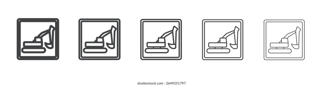 excavator icon simple illustration collection symbol