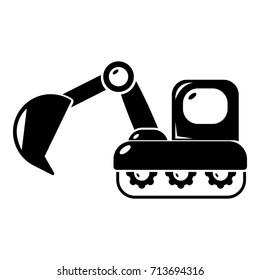 Excavator icon . Simple illustration of excavator vector icon for web design isolated on white background