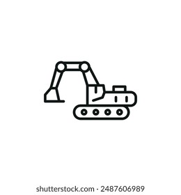 Excavator icon. Simple excavator icon for social media, app, and web design. Vector illustration. 