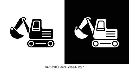 Excavator icon symbol collection. Flat vector stock illustration.