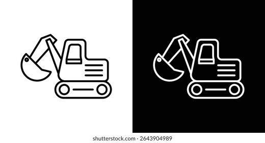 Excavator icon symbol concept for graphic design, Website, UI. EPS