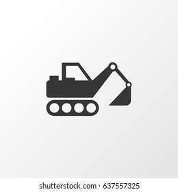 Excavator Icon Symbol. Premium Quality Isolated Digger Element In Trendy Style.