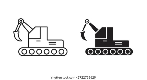 Symbol des Baggers. Vektor-EPS 10. Zeile und Glyphensymbol