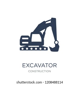 Excavator icon. Trendy flat vector Excavator icon on white background from Construction collection, vector illustration can be use for web and mobile, eps10