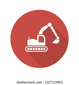 Excavator icon. Trendy flat vector Excavator icon on red background from Construction collection, vector illustration can be use for web and mobile, eps10