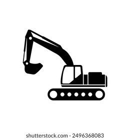 Icono de excavadora. Icono de Vector plano de moda del excavador en el fondo blanco de la colección de la construcción, la Ilustración vectorial se puede utilizar para el Web y el móvil