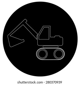 excavator Icon Vector. 