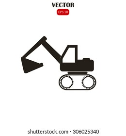 excavator Icon Vector. 