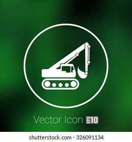 excavator icon vector button logo symbol concept.