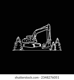 Excavator icon. Vector concept illustration for design.