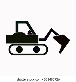 Excavator  icon Vector design.