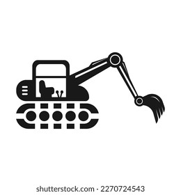 Excavator icon vector design template on white background