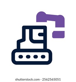 excavator icon. vector dual tone icon for your website, mobile, presentation, and logo design.