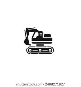 Excavator icon vector. EPS 10 editable vector