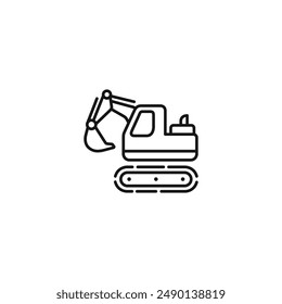 Excavator icon vector. EPS 10 editable vector