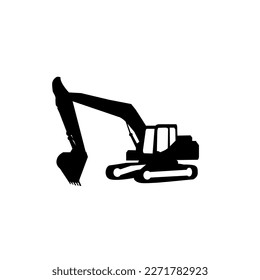 Excavator icon. Vector illustration of a construction excavator.