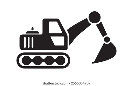  Excavator icon vector illustration -Cricut Isolated on white background Vector illustration for Cutting Machine,Typography Calligraphy , Silhouette Cameo, Hand drawn lettering phrase isolated on whit
