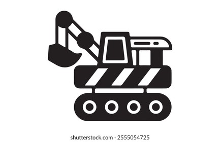  Excavator icon vector illustration -Cricut Isolated on white background Vector illustration for Cutting Machine,Typography Calligraphy , Silhouette Cameo, Hand drawn lettering phrase isolated on whit