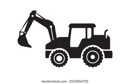  Excavator icon vector illustration -Cricut Isolated on white background Vector illustration for Cutting Machine,Typography Calligraphy , Silhouette Cameo, Hand drawn lettering phrase isolated on whit