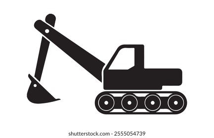  Excavator icon vector illustration -Cricut Isolated on white background Vector illustration for Cutting Machine,Typography Calligraphy , Silhouette Cameo, Hand drawn lettering phrase isolated on whit