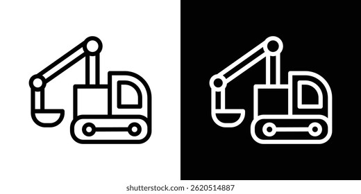 Excavator icon vector, illustration logo template in trendy style