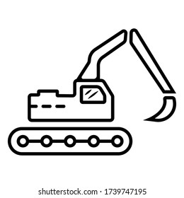 excavator icon vector illustration photo