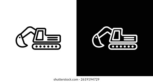 Excavator icon. vector illustration, pictogram isolated. editable