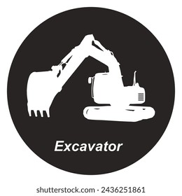 Excavator icon vector illustration simple design