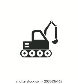 excavator icon vector isolated on white background