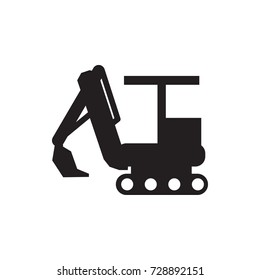 excavator icon vector isolated on white background