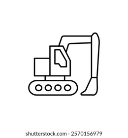 Excavator icon Vector logo set flat