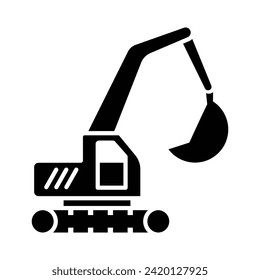 Excavator icon vector on trendy design