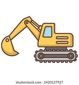 Excavator icon vector on trendy design