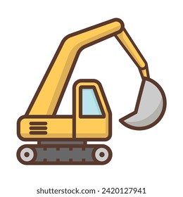 Excavator icon vector on trendy design