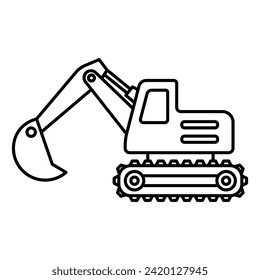 Excavator icon vector on trendy design