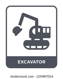 excavator icon vector on white background, excavator trendy filled icons from Industry collection, excavator simple element illustration