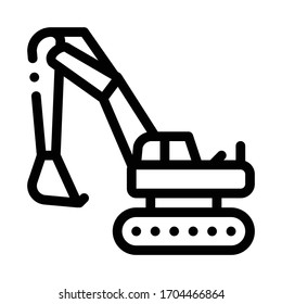 vector de icono de la excavadora. signo de la excavadora. ilustración de símbolo de contorno aislado