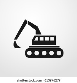 excavator icon. vector sign symbol on white background